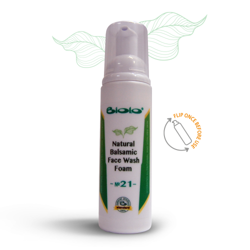 Natural balsamic face wash foam – № 21 – with camel milk, cocoa butter and mandarin oil – 100 ml.