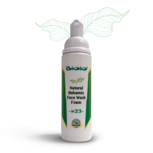 Natural balsamic face wash foam – № 23 – with cocoa butter, coconut oil and mandarin oil – 100 ml.